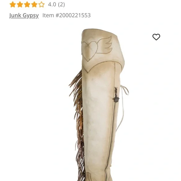 Junk gypsy Tan Heeled Boots with Fringe - Picture 6 of 11
